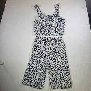 The Upside Leopard Print Crop Top & High-Waisted Shorts Set Size XS